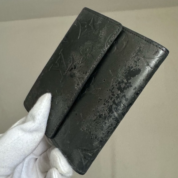 Louis Vuitton Matte Dark Gray Monogram Compact Wallet - Picture 12 of 15